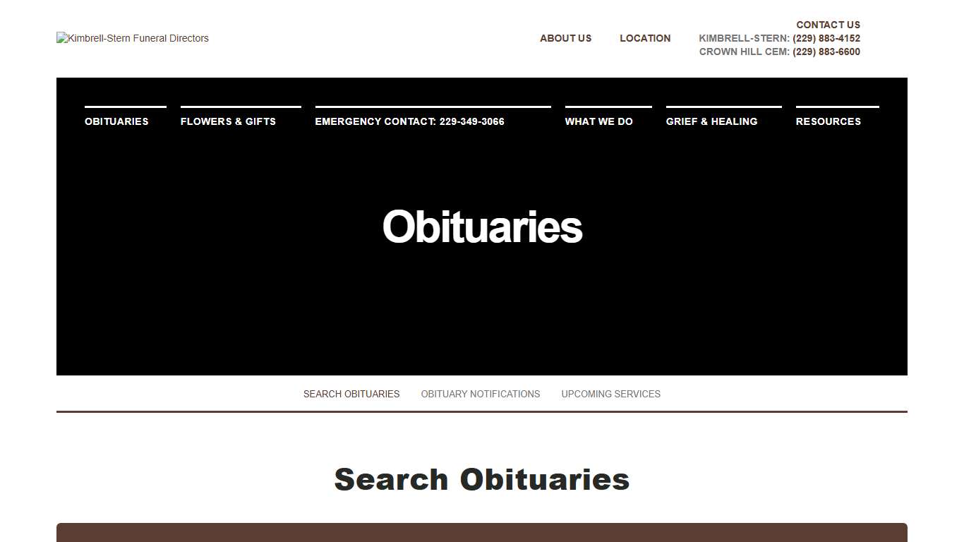 Obituaries | Kimbrell-Stern Funeral Directors - Albany, GA