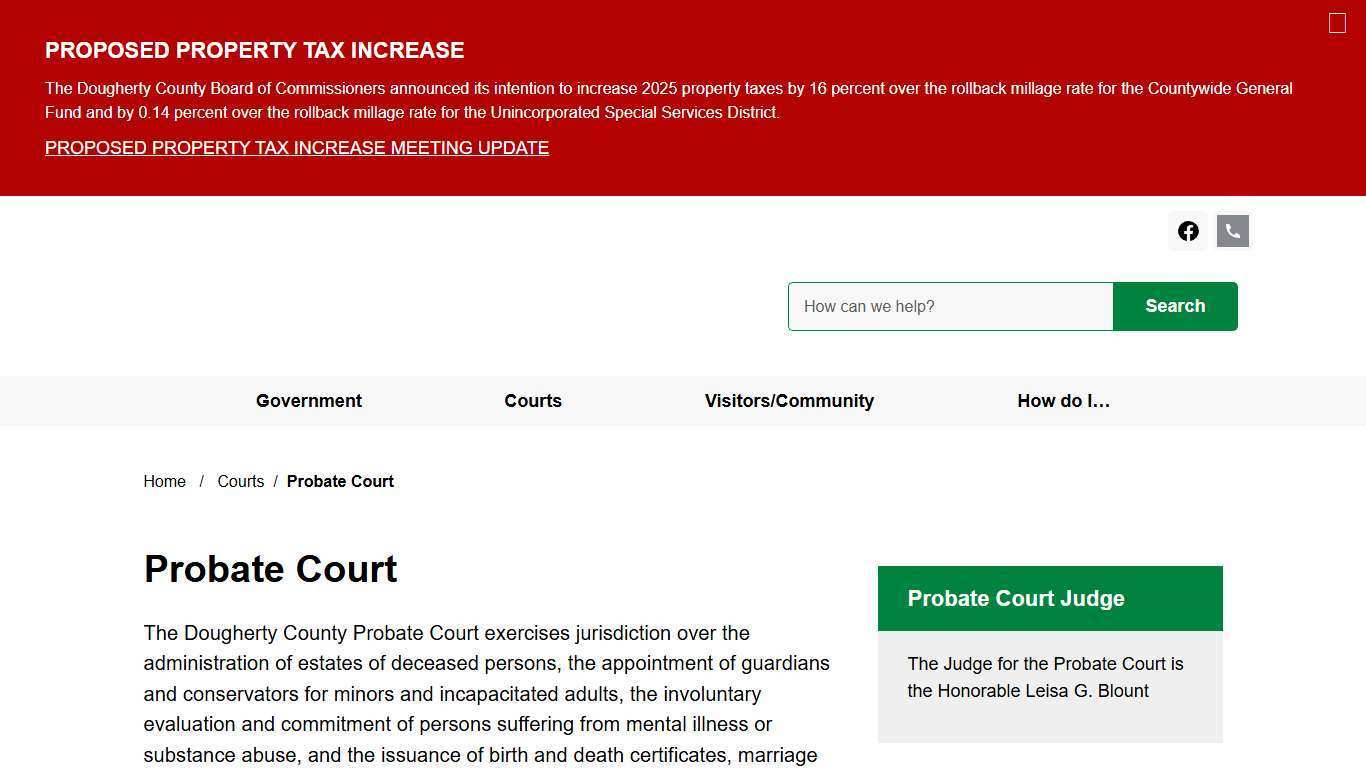 Probate Court Dougherty County, GA